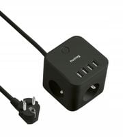 PRZEDŁUŻACZ LISTWA ZASILAJĄCA 4x USB 3 GNIAZDA 1,5m SMART KOSTKA Huslog