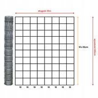 SIATKA LEŚNA 100/11/10 L - rolka 25m OCYNKOWANA do pola sady lasy budowa