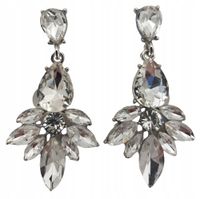 Eleganckie kolczyki bezbarwne cyrkonie ślub