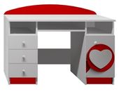 biurko dziecięce do pokoju dziecka grafika szuflady CZERWONE SERCE 12 NB7