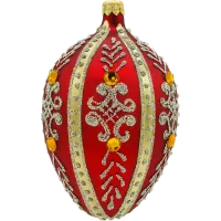 Bombka choinkowa szklana: Ekskluzywne jajo Faberge z kamieniami: czerwone