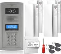 Domofon Zestaw 4x Słuchawka Elfon OP-255R-P Cyfrowy Natynkowy Biały Brelok