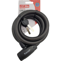 Zapięcie rowerowe spirala linka 15x1800mm czarne Tonyon TY572 15x1800