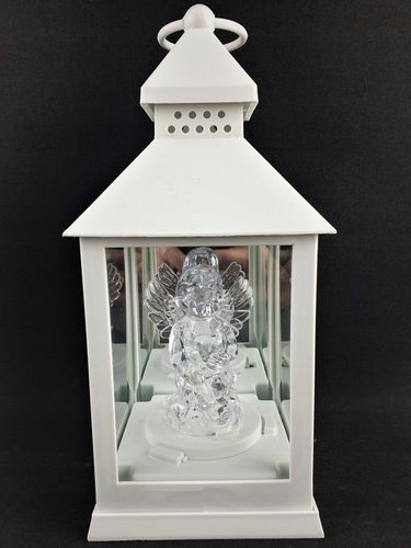 LAMPION Z ANIOŁKIEM ŚWIECĄCY NA BATERIE R6 LATARENKA BIAŁY ANIOŁ ZNICZ na Arena.pl
