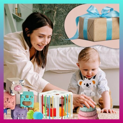 Zestaw Zabawek Sensorycznych Montessori 6w1 dla dziecka 6-12 msc 34 element na Arena.pl