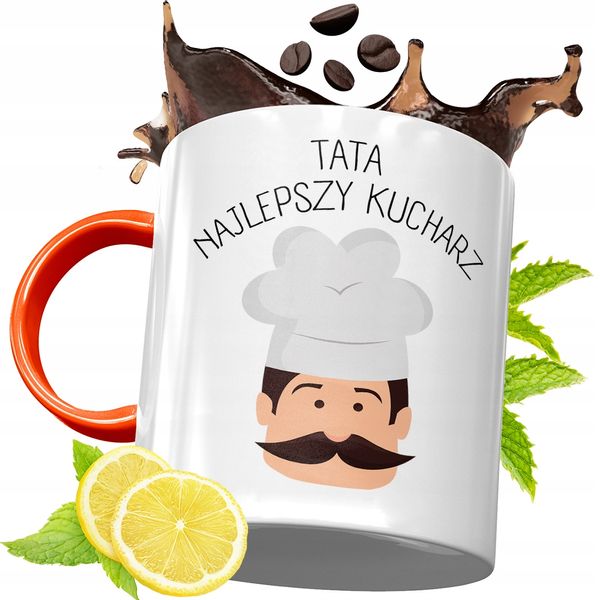 Kubek Pomarańczowy Dla Taty Dzień Taty Prezent Z Nadrukiem Ze Zdjęciem zdjęcie 1