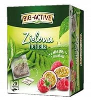 BIG ACTIVE HERBATA 100G ZIELONA Z MALINĄ LIŚĆ