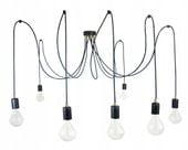 LAMPA WISZĄCA PAJĄK 7 czarna z CHROMEM, MIEDZIĄ LUB MOSIĄDZEM.