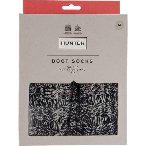 Hunter ORIGINAL TALL 6 STITCH CABLE BOOT SOCKS BLACK GREY na Arena.pl