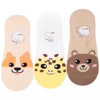 Stopki Damskie Niskie Skarpetki Balerinki Urocze Zwierzaki MORAJ 3PAK 38-41