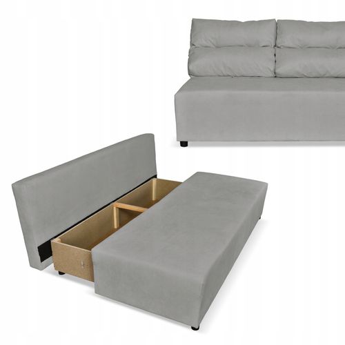 Kanapa sofa KIMO funkcja spania pojemnik Family Meble Hunter j. szary welur na Arena.pl
