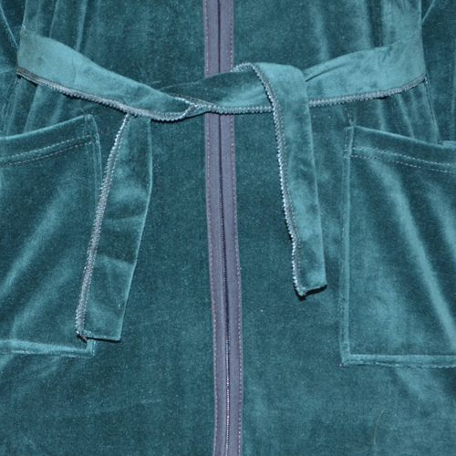 Ciepły bawełniany szlafrok podomka welurowa Rozmiar: 4XL, Kolor: Zielony na Arena.pl