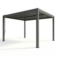 Pergola Aluminiowa 3x4m Bioklimatyczna - Nowoczesne Zadaszenie z Regulowanymi Lamelami szara