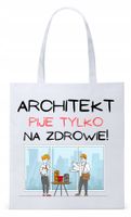 Dla Architekta Na Prezent Torba Eco Biała Shopper Z Nadrukiem Ze Zdjęciem
