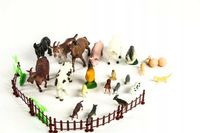 Zestaw w tubie farma zwierzątka hodowlane figurki zagroda + mata