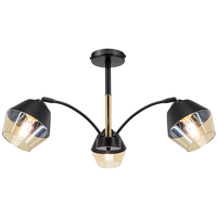 Nowoczesna lampa sufitowa 2202/3 BL TR szklana czarna złota