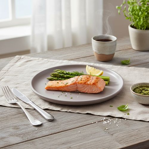 Talerz Obiadowy Duży Płytki Płaski na Obiad Ceramiczny Szary 26,5 cm na Arena.pl