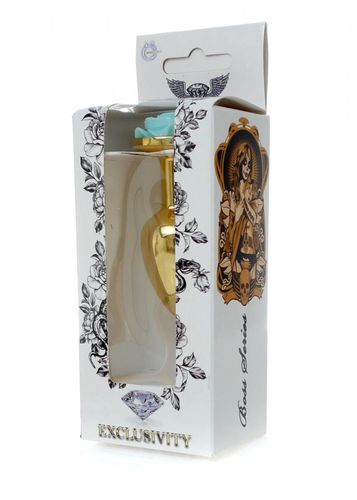 plug jewellery gold plug rose  light blue na Arena.pl