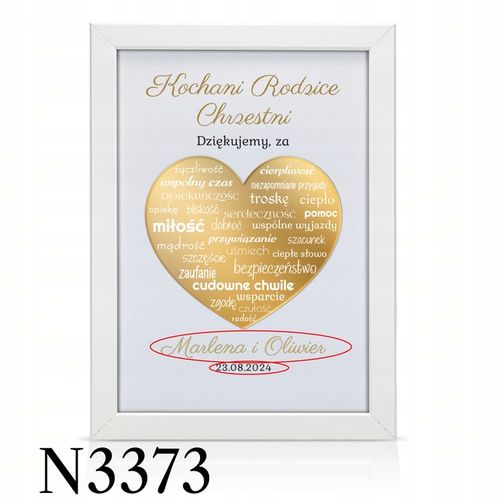 ŚLUBNE PODZIĘKOWANIA DLA RODZICÓW MAMY TATY OBRAZ RAMKA PLAKAT ŚLUB 3D na Arena.pl