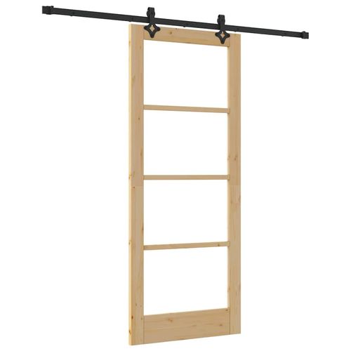 Drzwi przesuwane ORKDAL Brązowy 83 x 202 cm Drewno i metal na Arena.pl