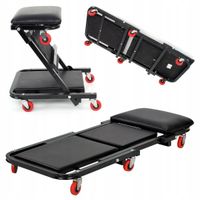 Leżak Warsztatowy Kółka Siedzisko Składane Leżanka 2w1 360° Kraft&Dele