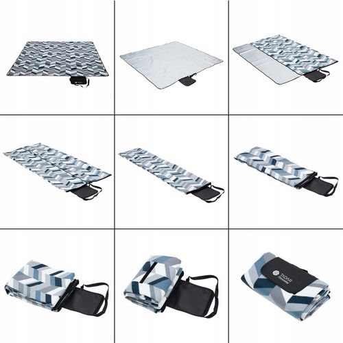 MATA plażowa KOC PIKNIKOWY z izolacją GEOMETRYCZNY DUŻA Tadar 200 x 200cm na Arena.pl