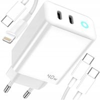 JELLICO Szybka Ładowarka 2x USB-C 40W DO IPHONE 11 12 13 14 PRO MAX