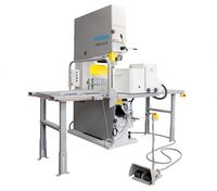 Piła taśmowa rozdzielcza do lameli obłogów drewna posuw osłony panel sterow