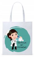 Dla Dentysty Stomatologa Torba Eco Biała Shopper Z Nadrukiem Ze Zdjęciem