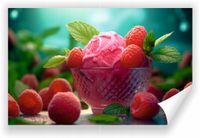 Fototapeta kuchenna PREMIUM STRUKTURA ZMYWALANA NA WYMIAR sorbet malinowy