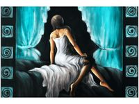 OBRAZ KOBIETA TURKUSIE