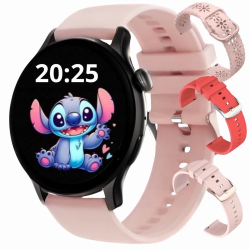SMARTWATCH DLA DZIEWCZYNKI ZEGAREK ELEKTRONICZNY AMOLED FUNKCJE NA PREZENT na Arena.pl