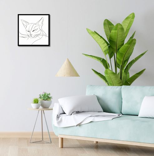 Plakat 40x40cm Linijny Kot na Arena.pl