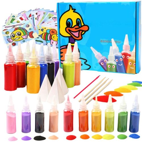 ZESTAW KREATYWNY DO MALOWANIA PIASKIEM SZABLONY DLA DZIECKA na Arena.pl