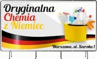 BANER REKLAMOWY 200x100 cm projekt w cenie oczkowany CHEMIA Z NIEMIEC