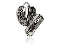 KOLCZYKI OKSYDOWANE SREBRNE KÓŁKA RYNIENKI WZOREK