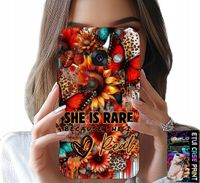 ETUI DO SAMSUNG A5 2017 - SHE IS RARE, SŁONECZNIKI, KWIATY, MOTYLE