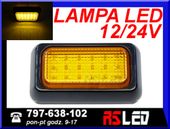 Lampa 18 LED sygnalizacyjna kontrolka pomarańczowa 12v 24v 10x6 cm