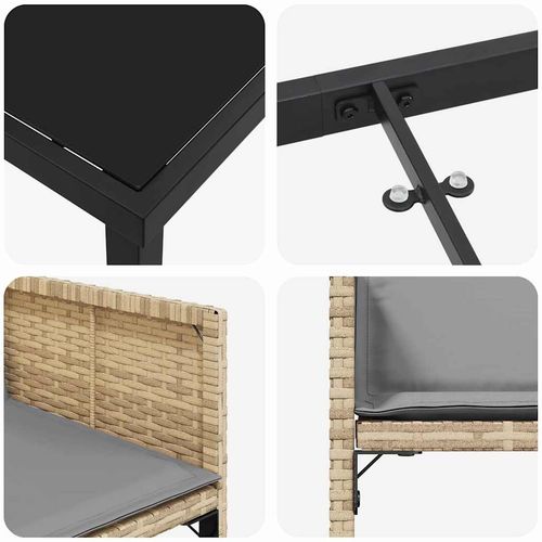 Zestaw do jadalni w ogrodzie 5 pcs Beżowy polirattan na Arena.pl