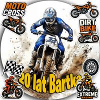 OPŁATEK NA TORT 20CM - MOTOCROSS DEKORACJA URODZINOWA + IMIĘ 15CM 18CM