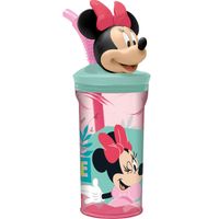 Kubek ze Słomką Minnie Mouse CZ11337 3D Różowy