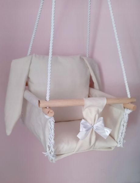 HUŚTAWKA DZIECI królik Beż ecru dom ogród pokój zdjęcie 4