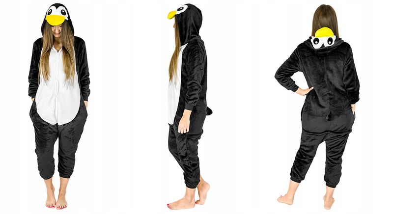 KIGURUMI ONESIE DRES PIŻAMA KOMBINEZON PINGWIN M zdjęcie 2