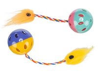Zestaw zabawek dla kota - grzechoczące piłeczki z piórkami 4 cm Trixie 2szt