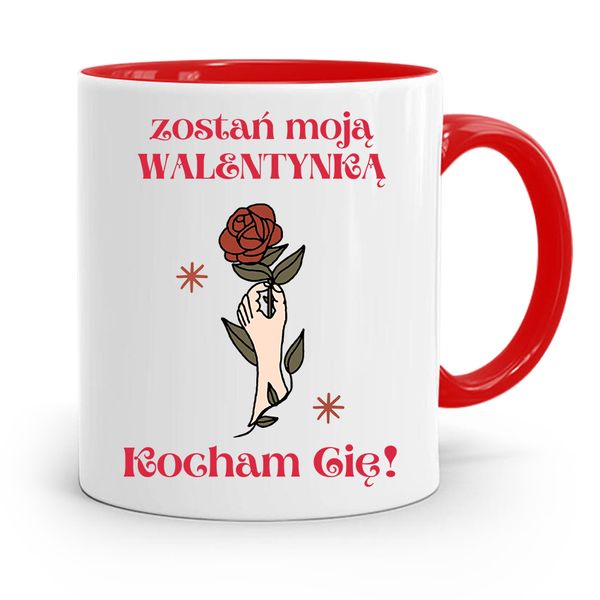Kubek Czerwony Na Walentynki Kocham Cię Prezent Z Nadrukiem Ze Zdjęciem zdjęcie 1