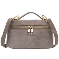 VERA PELLE torebka damska zamszowa listonoszka mała z paskiem V709 j.taupe