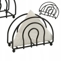 SERWETNIK KUCHENNY STOŁOWY STOJAK NA SERWETKI CHUSTKI METALOWY CZARNY