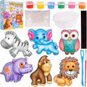 Magnesy Na Lodówkę Zwierzątka 6 Sztuk Do Malowania DIY Farby Szablony Gips