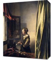 Obraz 40x50cm Girl Reading a Letter, Vermeer Vintage do Salonu