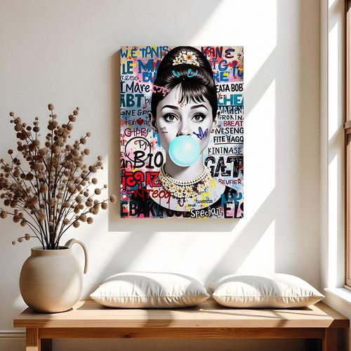 Obraz na płótnie audrey hepburn z balonem 50x70 cm na Arena.pl